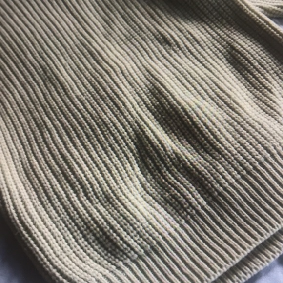 Mock neck sweater vintage 90S chunky ribbed knit cream large - Picture 3 of 7